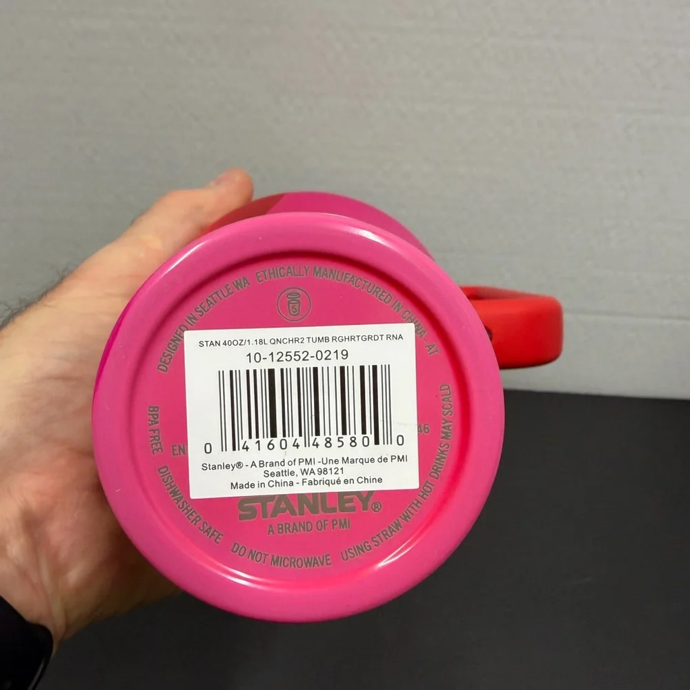 Stanley Red and Pink Heart Quencher Tumbler - Picture 5 of 10